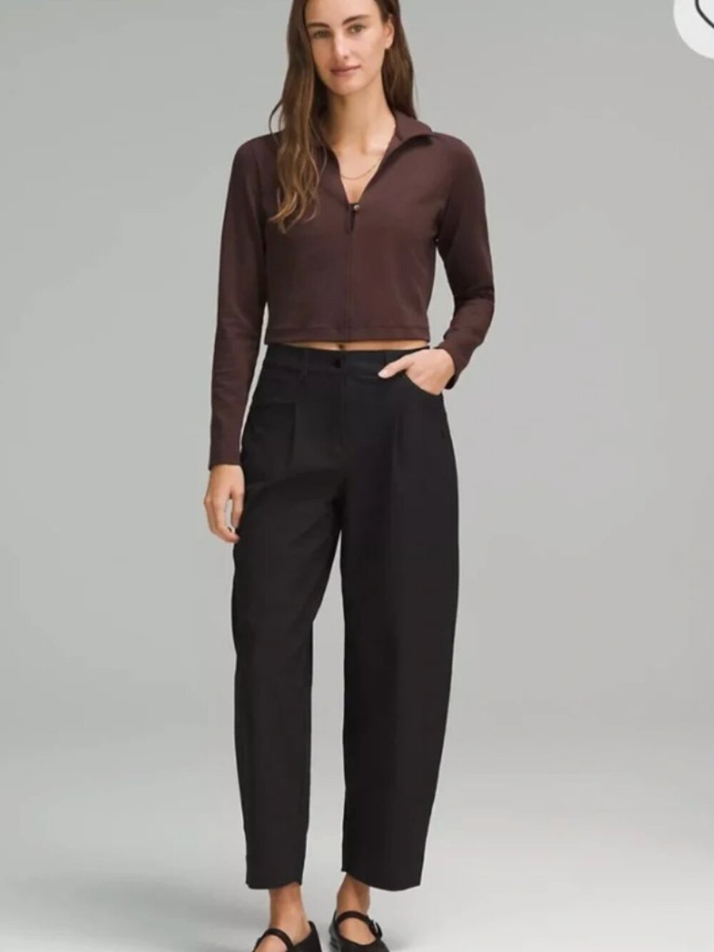 Lululemon City Sleek Mid-Rise Barrel-Leg PantLight Utilitech Black Size 24 - Picture 1 of 7